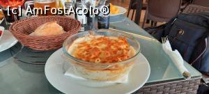 P11 [OCT-2022] Pitești, Restaurantul „La Butoaie”, Terasa, Pastele, Penne Quattro Formagi, cu smântână și ouă, rumenite la cuptor, mare porția...