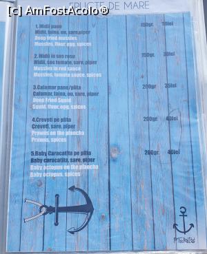 [P09] Terasa cu Ancore - Meniu - Fructe de mare » foto by Mihnea-Alexandru
 - 
<span class="allrVoted glyphicon glyphicon-heart hidden" id="av1232705"></span>
<a class="m-l-10 hidden" id="sv1232705" onclick="voting_Foto_DelVot(,1232705,18876)" role="button">șterge vot <span class="glyphicon glyphicon-remove"></span></a>
<a id="v91232705" class=" c-red"  onclick="voting_Foto_SetVot(1232705)" role="button"><span class="glyphicon glyphicon-heart-empty"></span> <b>LIKE</b> = Votează poza</a> <img class="hidden"  id="f1232705W9" src="/imagini/loader.gif" border="0" /><span class="AjErrMes hidden" id="e1232705ErM"></span>