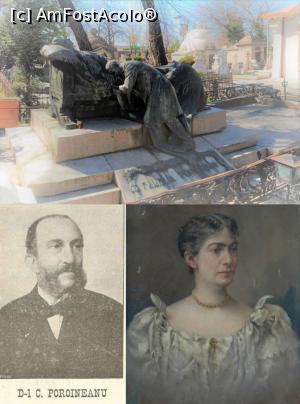 [P27] Monumentul Poroineanu din cimitirul Bellu, fotografie Constantin Poroineanu și portret al Eufrosinei Poroineanu realizat de pictorul Costin Petrescu - prelucrări Internet.  » foto by tata123 🔱 <span class="label label-default labelC_thin small">NEVOTABILĂ</span>
