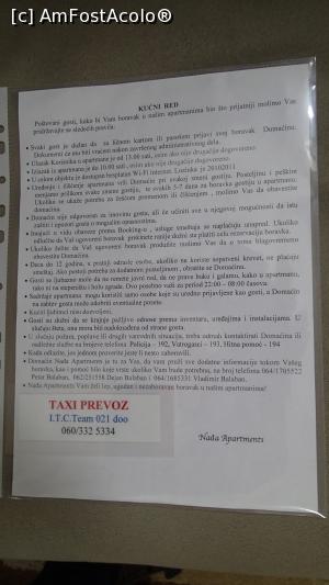[P09] Nađa Apartaments [Petrovaradin] - regulile casei. Din fericire, doar în limba sârbă; în caz de încălcare, puteți să spuneți că nu le-ați putut înțelege...  » foto by Dragoș_MD
 - 
<span class="allrVoted glyphicon glyphicon-heart hidden" id="av1127500"></span>
<a class="m-l-10 hidden" id="sv1127500" onclick="voting_Foto_DelVot(,1127500,25926)" role="button">șterge vot <span class="glyphicon glyphicon-remove"></span></a>
<a id="v91127500" class=" c-red"  onclick="voting_Foto_SetVot(1127500)" role="button"><span class="glyphicon glyphicon-heart-empty"></span> <b>LIKE</b> = Votează poza</a> <img class="hidden"  id="f1127500W9" src="/imagini/loader.gif" border="0" /><span class="AjErrMes hidden" id="e1127500ErM"></span>